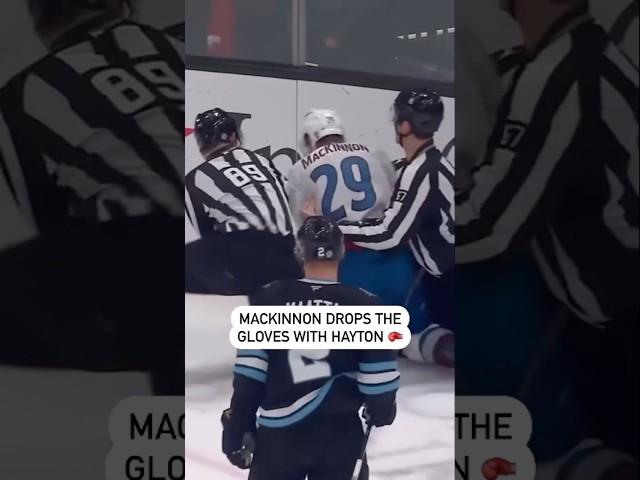 ⁣Nathan MacKinnon Drops The Gloves 