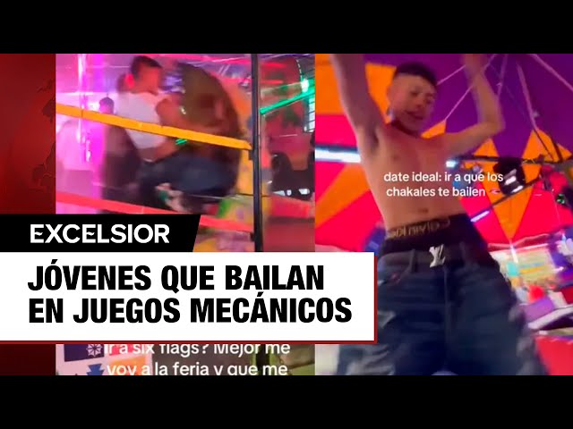 ⁣Se viralizan jóvenes que bailan de forma sugestiva en juegos mecánicos de la CDMX