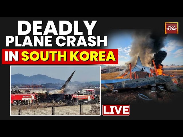 ⁣South Korea Plane Crash Live | Plane With 181 People Crashes At Muan Airport | Jeju Air Plane Crash