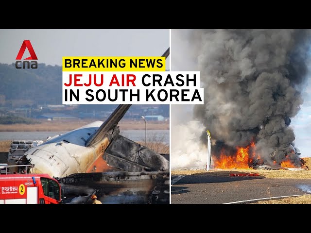 ⁣Jeju Air crash: Most of 181 people onboard feared dead in South Korea's Muan