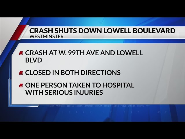 ⁣Road closed due to motorcycle crash in Westminster