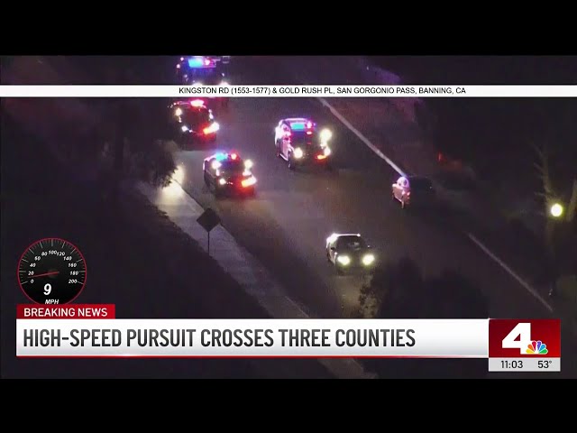 ⁣High-speed pursuit crosses three counties