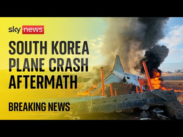 ⁣Watch live: Plane crash aftermath in South Korea - at least 176 killed and dozens more presumed dead