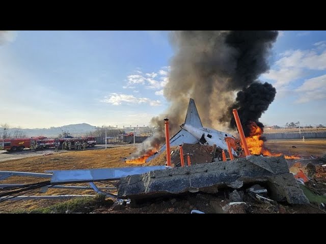 ⁣At least 167 people die after plane skids off runway in South Korea