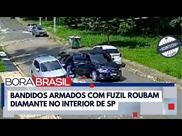 ⁣Aconteceu na Semana | Bandidos armados com fuzil roubam diamante no interior de SP