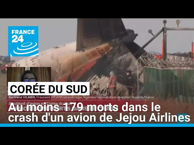 ⁣Corée du Sud : au moins 179 morts dans le crash d'un avion de la compagnie Jejou Airlines