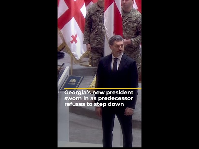 ⁣Georgia’s new president sworn in as predecessor refuses to step down | AJ #shorts