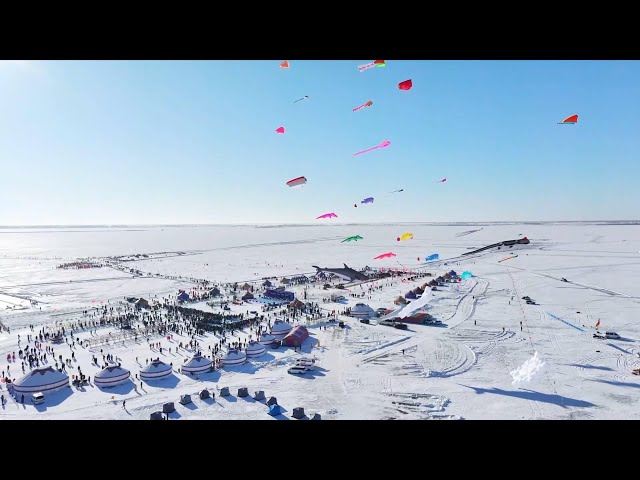 ⁣Winter fishing event attracts tourists in China's Heilongjiang