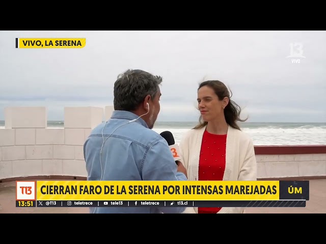 ⁣Cierran faro de La Serena por intensas marejadas