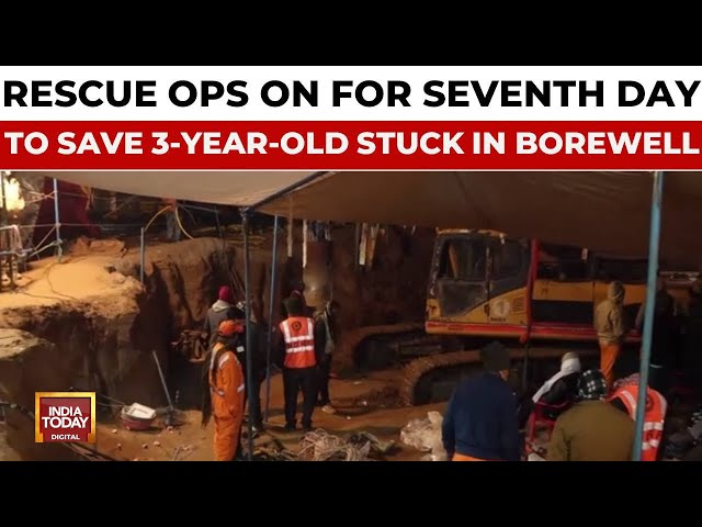 ⁣Kotputli Rescue Operation Stalls: 3-Year-Old Girl Still Trapped, Rescue-Ops Continue For Day 7