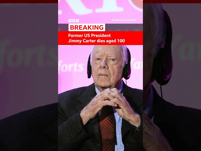 ⁣Former US President Jimmy Carter dies aged 100. #JimmyCarter #BBCNews