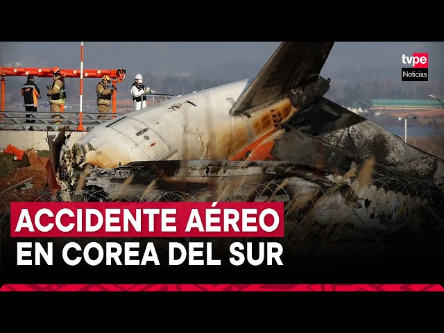 ⁣Accidente de avión en Corea del Sur deja 179 muertos y solo dos supervivientes