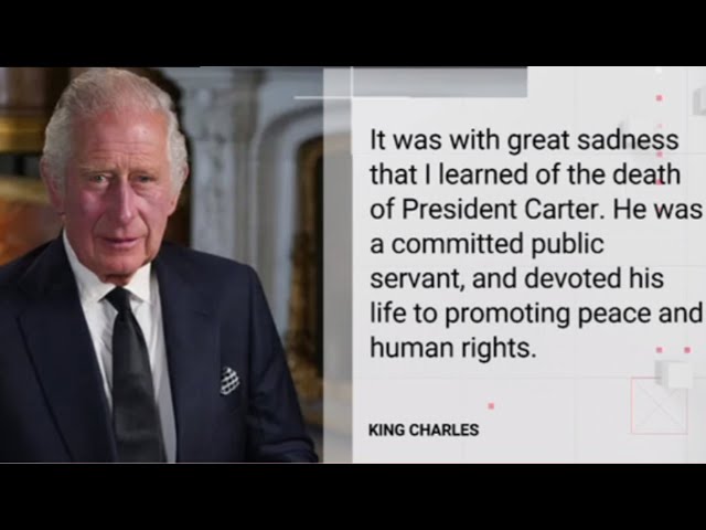 ⁣King Charles reacts to death of former US president Jimmy Carter