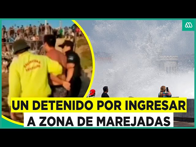 ⁣Un detenido por ingresar a zona de marejadas en Viña del Mar: Estaba bajo efectos del alcohol