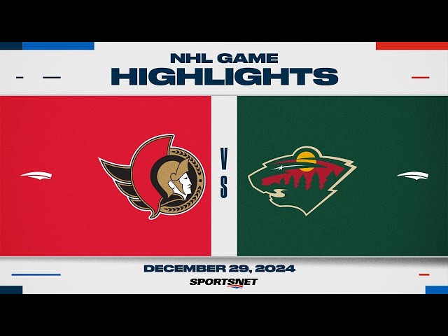 ⁣NHL Highlights | Senators vs. Wild - December 29, 2024