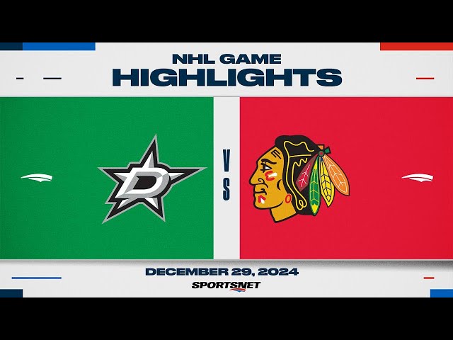 ⁣NHL Highlights | Stars vs. Blackhawks - December 29, 2024