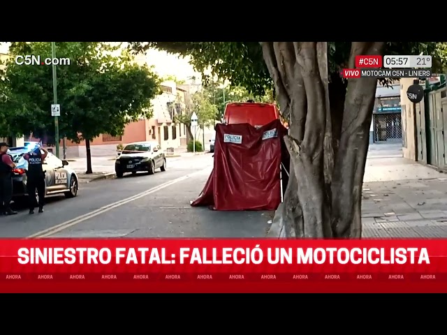 ⁣SINIESTRO FATAL en LINIERS: FALLECIÓ un MOTOCICLISTA en JORGE CHÁVEZ y MONTIEL