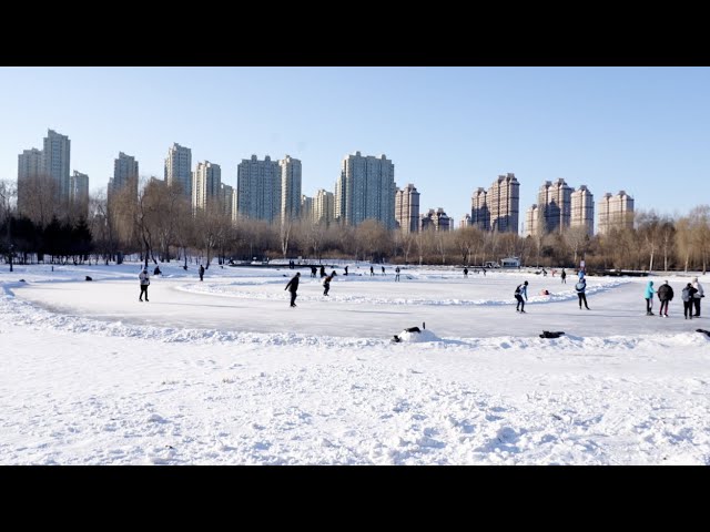 ⁣Harbin opens over 100 free skating rinks for public use