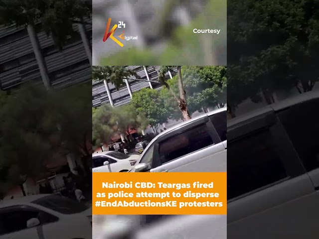 ⁣Nairobi CBD: Teargas fired as police attempt to disperse #EndAbductionsKE protesters