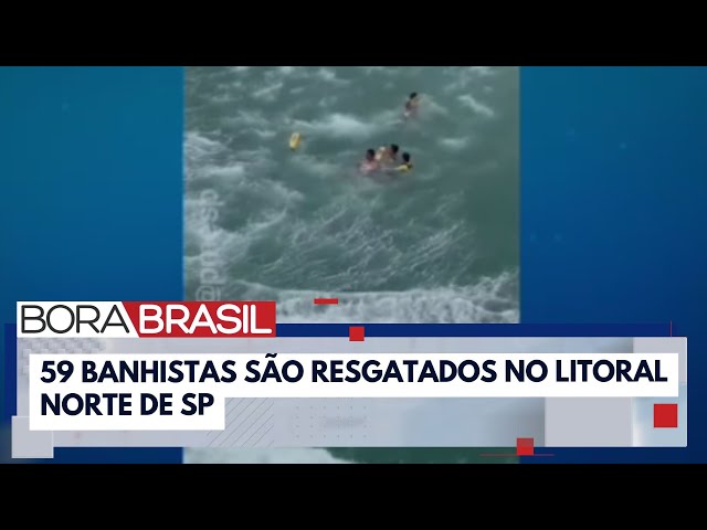 ⁣Quase 60 banhistas são resgatados no fim de semana no litoral norte de SP | Bora Brasil