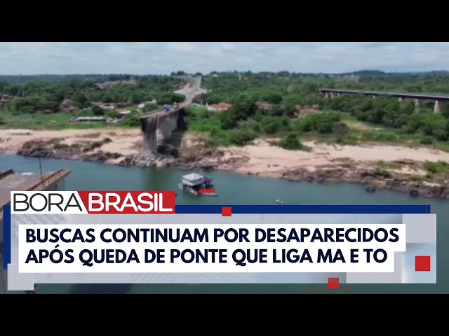 ⁣Mergulhadores retomam buscas por desaparecidos na ponte que liga MA e TO | Bora Brasil