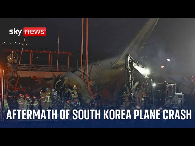 ⁣Salvage operation continues after South Korea plane crash killed 179 people