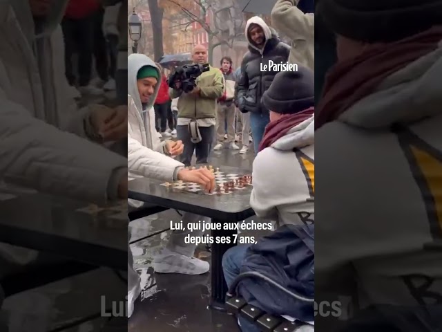 ⁣Wembanyama défie ses fans aux échecs sous la pluie dans un parc à New York