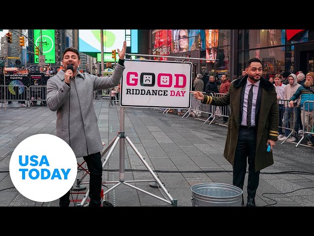 ⁣Times Square visitors say ‘good riddance to 2024’ | USA TODAY