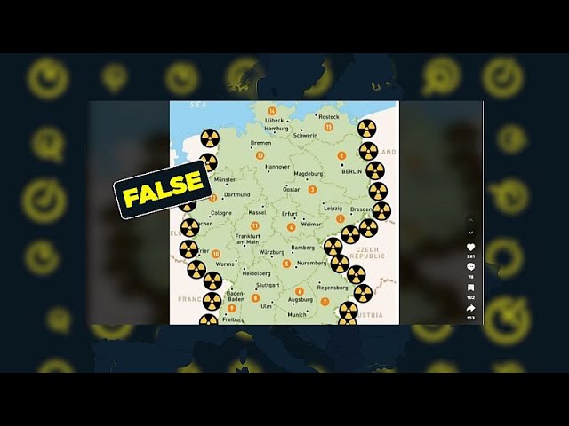 ⁣Euroverify: Un mapa falso muestra a Alemania rodeada de centrales nucleares