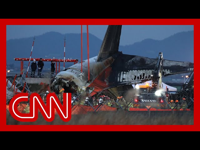 ⁣See debris field where South Korea airplane crash is being investigated