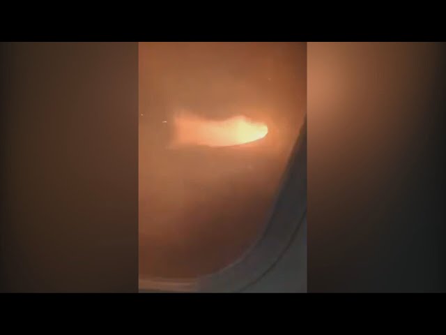 ⁣Video shows flames shooting out under plane during Halifax landing