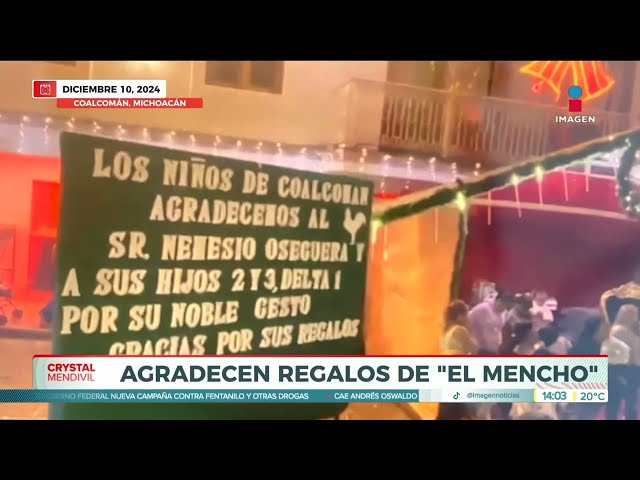 ⁣"El Mencho" da regalos de Navidad en Michoacán | Noticias con Crystal Mendivil