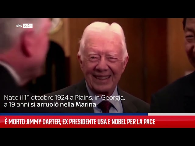 ⁣È morto Jimmy Carter, ex presidente Usa e Nobel per la pace