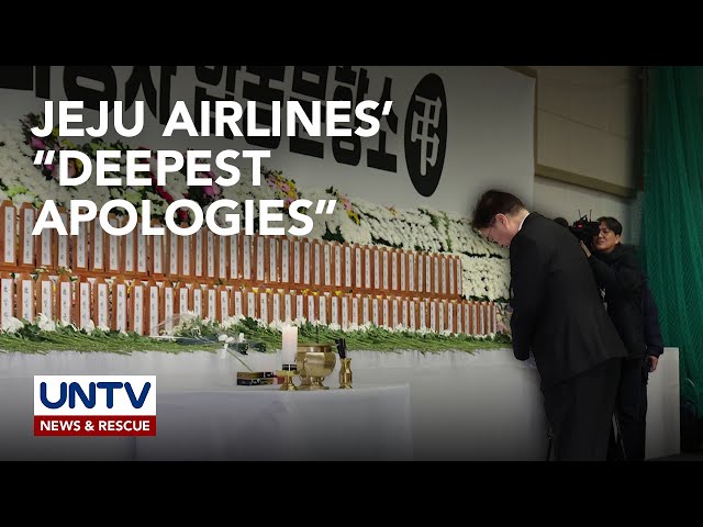 ⁣Pamunuan ng Jeju Airlines, humingi ng tawad sa pamilya ng mga nasawi; Imbestigasyon, nagsimula na