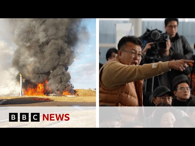 ⁣Anger as families wait for victims' remains after South Korea plane crash | BBC News