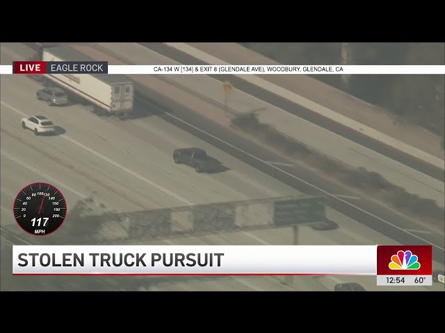 ⁣CHP in pursuit after two trucks reported stolen from Nevada