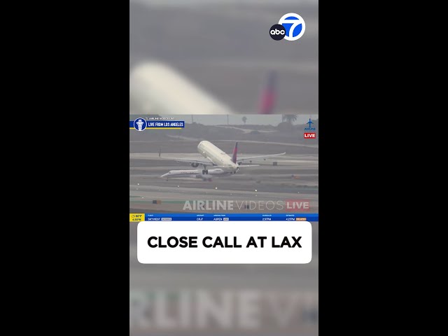 ⁣Near-miss between 2 planes at LAX caught on video