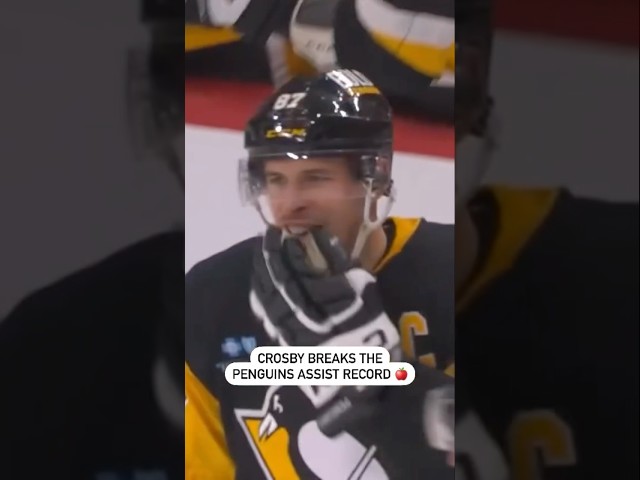 ⁣Sidney Crosby Breaks Mario Lemieux's Penguins Assist Record 