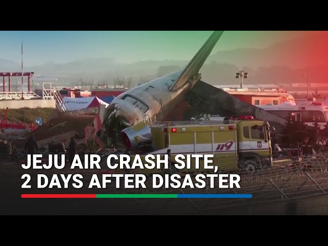 ⁣A view of Jeju Air crash site, two days after disaster | ABS-CBN News