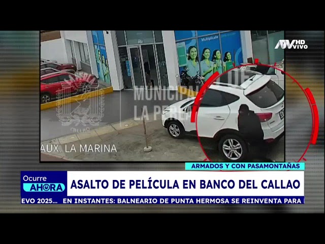 ⁣Callao: delincuentes armados y con pasamontañas asaltan agencia bancaria en Av. la Marina