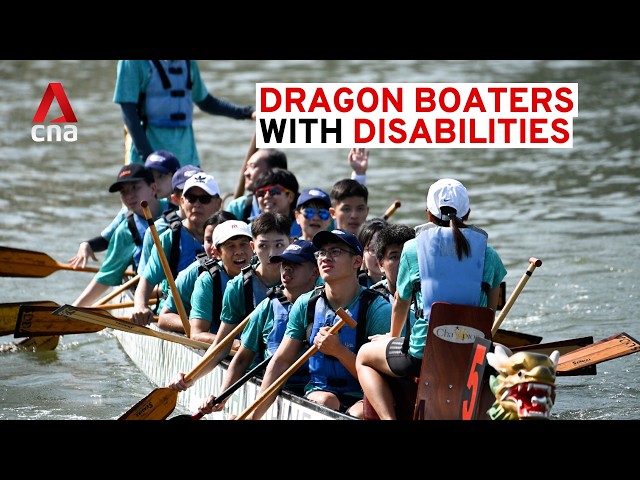 ⁣Dragon boaters with disabilities