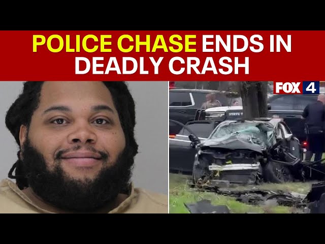 ⁣Police chase ends in deadly Dallas wrong-way crash