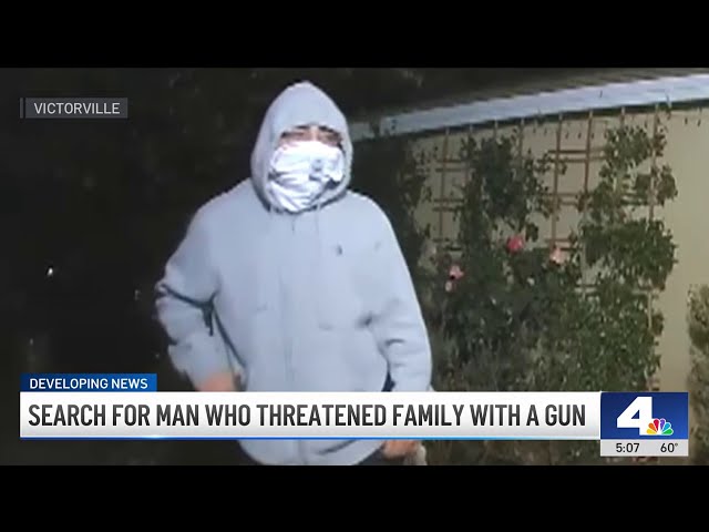 ⁣Victorville family's home security camera captures armed man outside front door