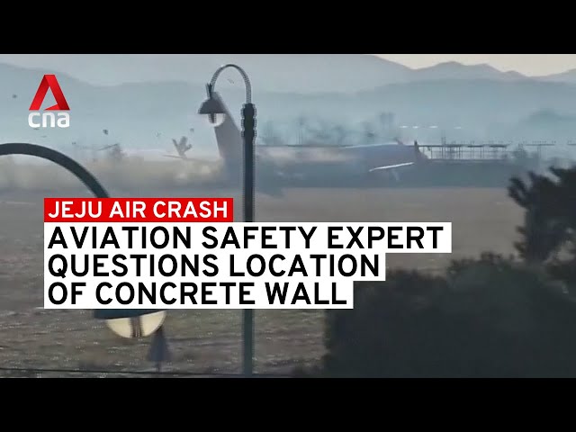 ⁣Jeju Air crash: Aviation safety expert questions location of concrete wall