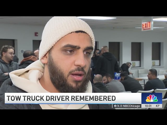 ⁣Vigil honors Chicago tow truck driver killed in Wisconsin hit-and-run crash