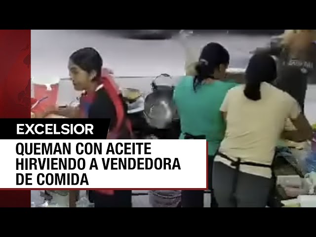 ⁣Vendedora de comida en Veracruz es quemada con aceite hirviendo por una clienta