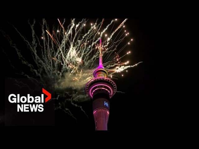 ⁣New Year's 2025: New Zealand ushers in New Year with fireworks display atop Auckland Sky Tower