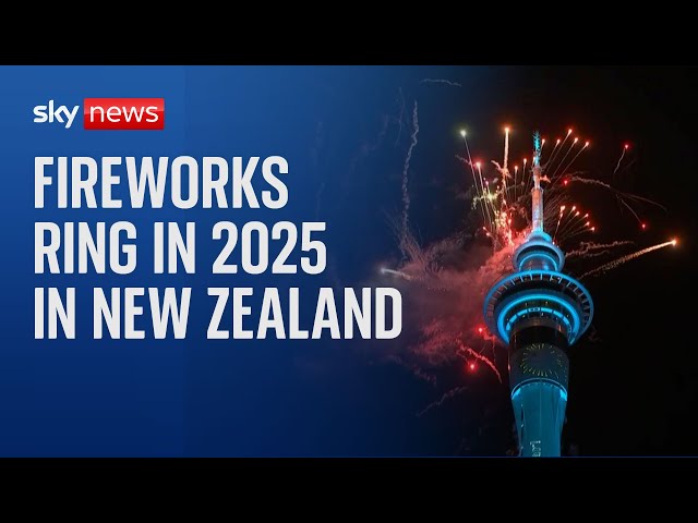 ⁣Fireworks show rings in 2025 in New Zealand