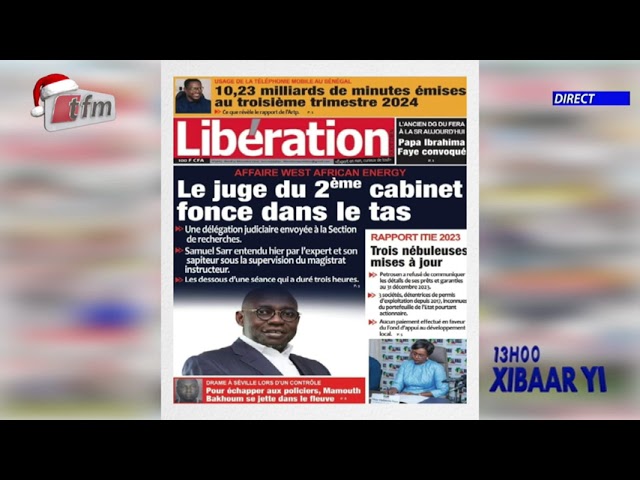 ⁣Revue de Presse du 31 Décembre 2024 présenté par Mamadou Mouhamed Ndiaye