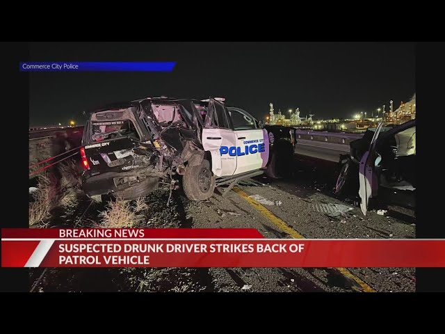 ⁣Suspected drunk driver hits patrol car, injures officer in Commerce City